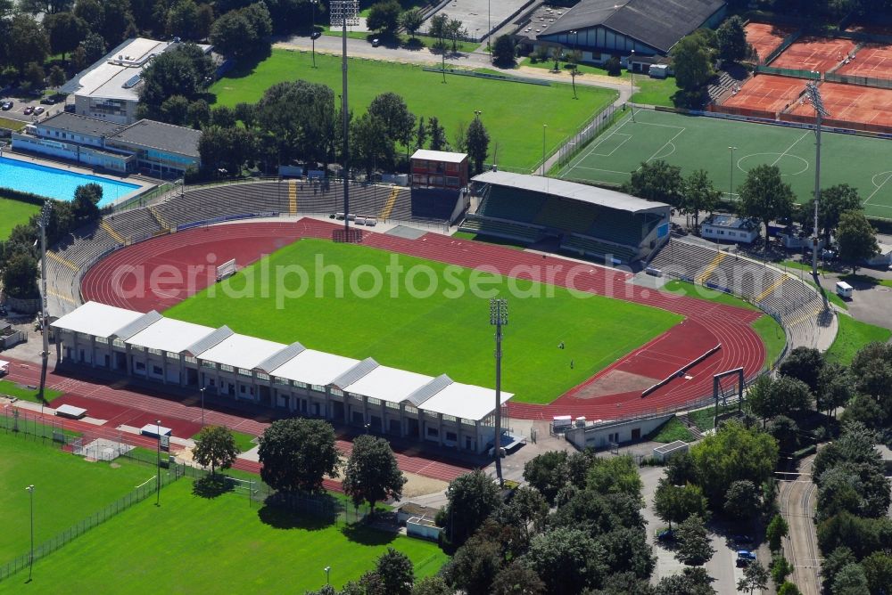 Aerial photograph Ulm - Sports facility grounds of the Arena stadium in Ulm in the state Baden-Wuerttemberg