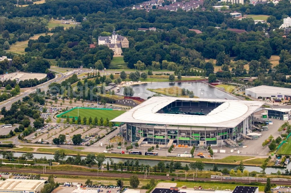 Wolfsburg from the bird's eye view: Sports facility grounds of the Arena stadium in Wolfsburg in the state Lower Saxony