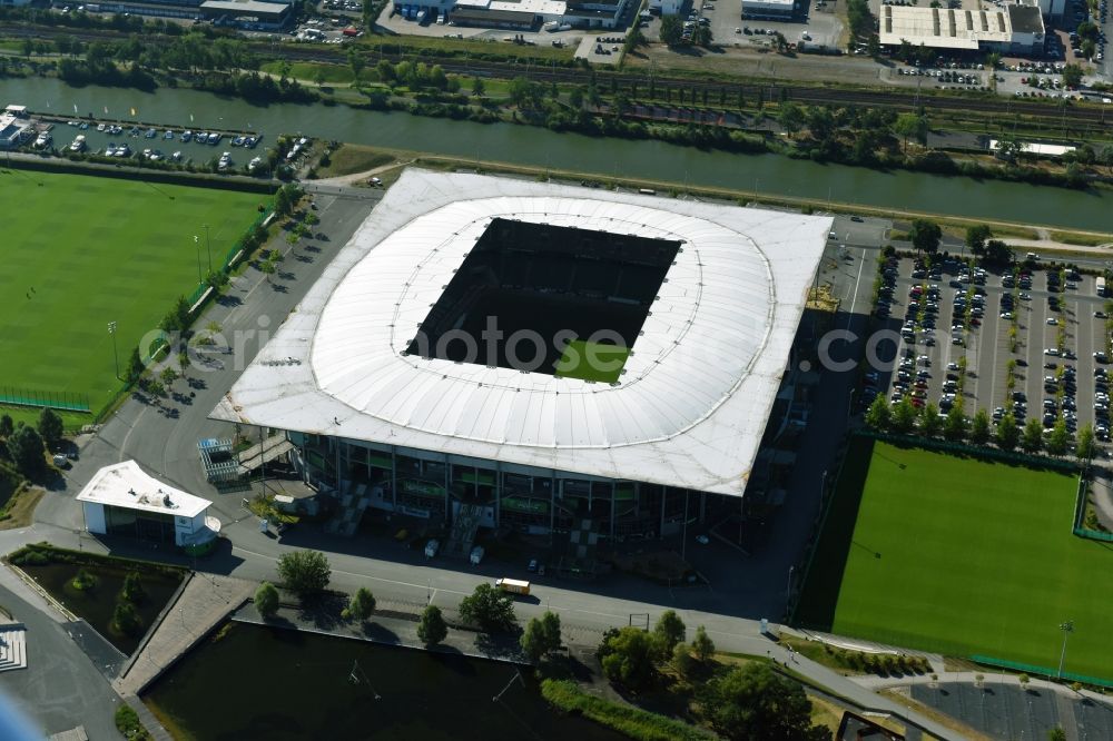 Wolfsburg from above - Sports facility grounds of the Arena stadium in Wolfsburg in the state Lower Saxony