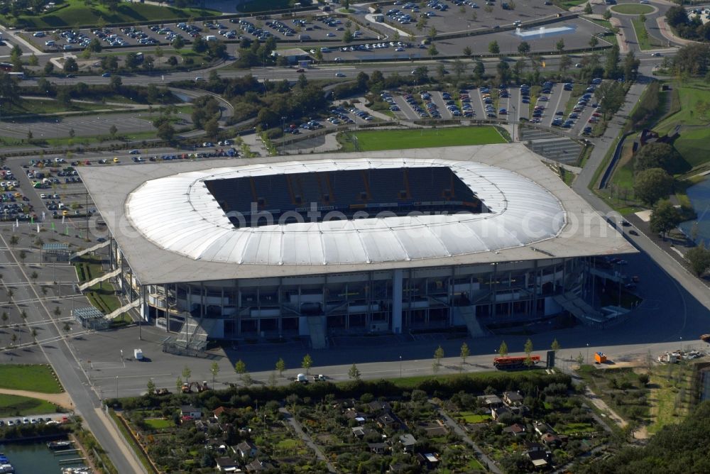 Wolfsburg from above - Sports facility grounds of the Arena stadium in Wolfsburg in the state Lower Saxony