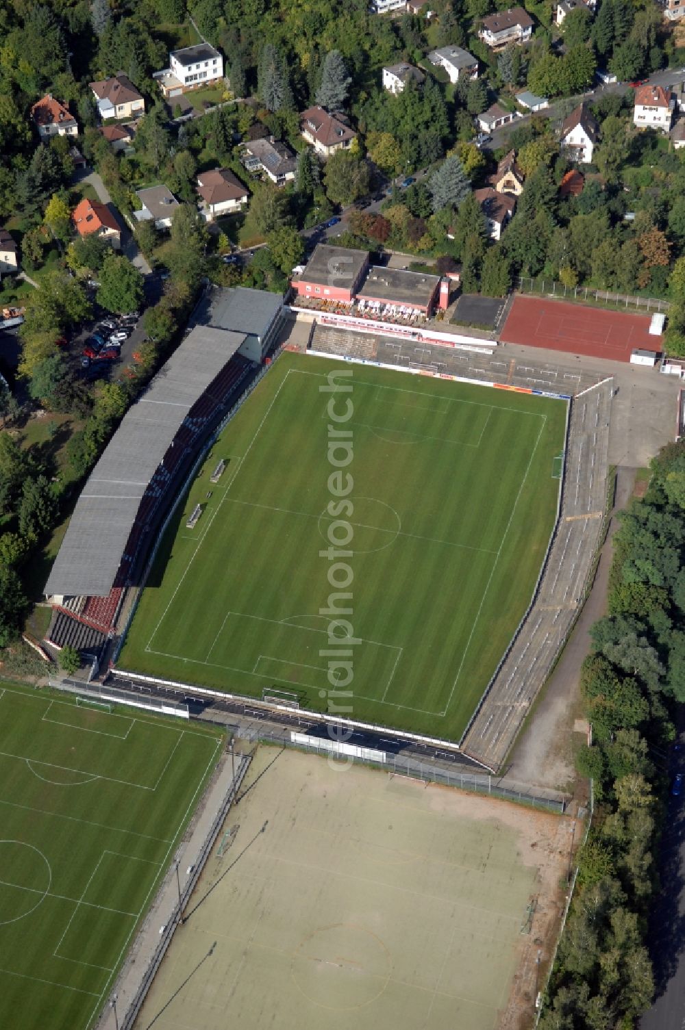 Aerial photograph Würzburg - Sports facility grounds of the Arena stadium FC Wuerzburger Kickers am Mittlerer Dallenbergweg in Wuerzburg in the state Bavaria