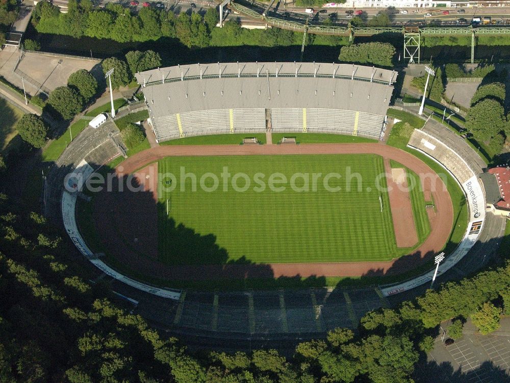 Wuppertal from above - Sports facility grounds of the Arena stadium Am Zoo in the district Zoo in Wuppertal in the state North Rhine-Westphalia, Germany