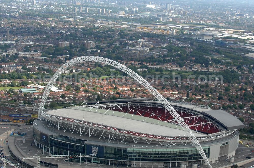 Aerial photograph London - Sports facility grounds of the Arena Wembley - stadium in London in England, United Kingdom