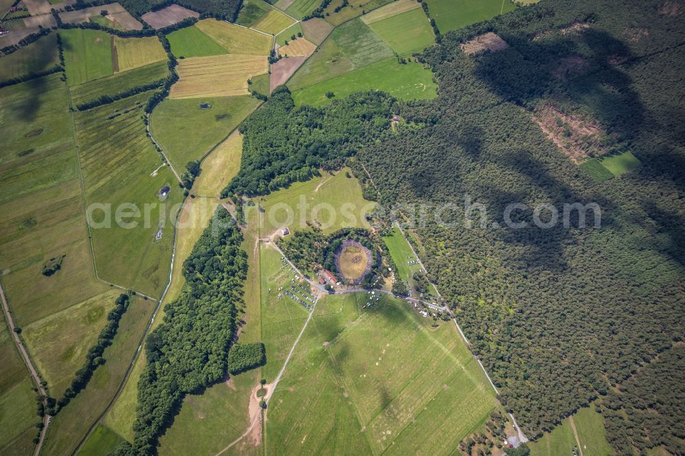 Aerial image Merfeld - Sports facility grounds of the Arena Wildpferdearena in Merfeld in the state North Rhine-Westphalia, Germany