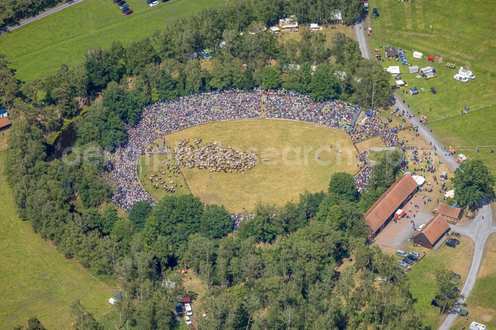 Aerial image Merfeld - Sports facility grounds of the Arena Wildpferdearena in Merfeld in the state North Rhine-Westphalia, Germany