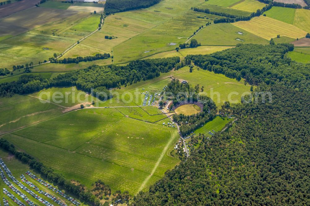 Aerial photograph Merfeld - Sports facility grounds of the Arena Wildpferdearena in Merfeld in the state North Rhine-Westphalia, Germany