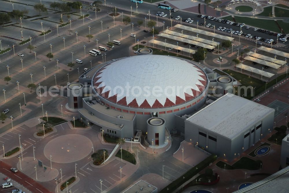 Aerial image Doha - Sports facility grounds of the Aspire Ladies Sports Hall. it is next to the arena The Khalifa International Stadium on Al Waab Street in the district Baaya in Doha in Al Rayyan Municipality, Qatar
