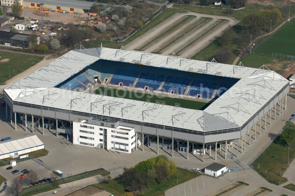 Aerial image Magdeburg - Sports facility grounds of the MDCC Arena stadium in Magdeburg in the state Saxony-Anhalt