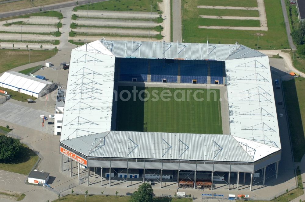 Aerial image Magdeburg - Sports facility grounds of the MDCC Arena stadium in Magdeburg in the state Saxony-Anhalt