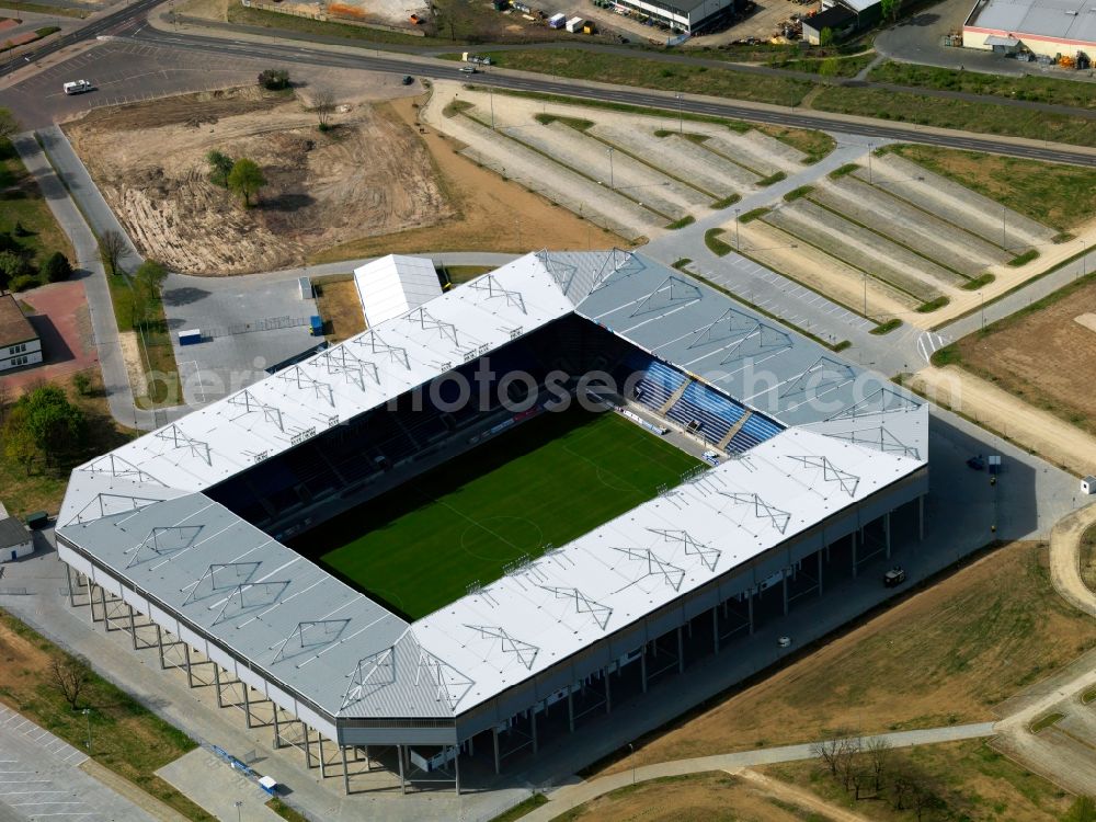 Aerial image Magdeburg - Sports facility grounds of the MDCC Arena stadium in Magdeburg in the state Saxony-Anhalt