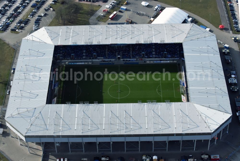 Magdeburg from above - Sports facility grounds of the MDCC Arena stadium in Magdeburg in the state Saxony-Anhalt