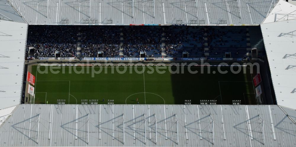 Aerial image Magdeburg - Sports facility grounds of the MDCC Arena stadium in Magdeburg in the state Saxony-Anhalt