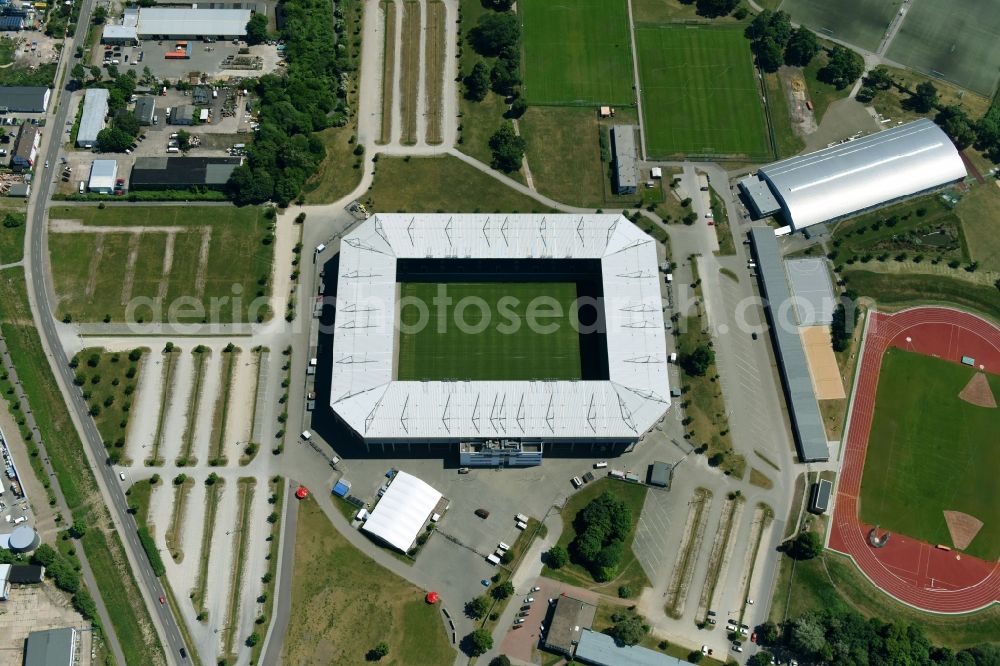 Magdeburg from above - Sports facility grounds of the MDCC Arena stadium in Magdeburg in the state Saxony-Anhalt