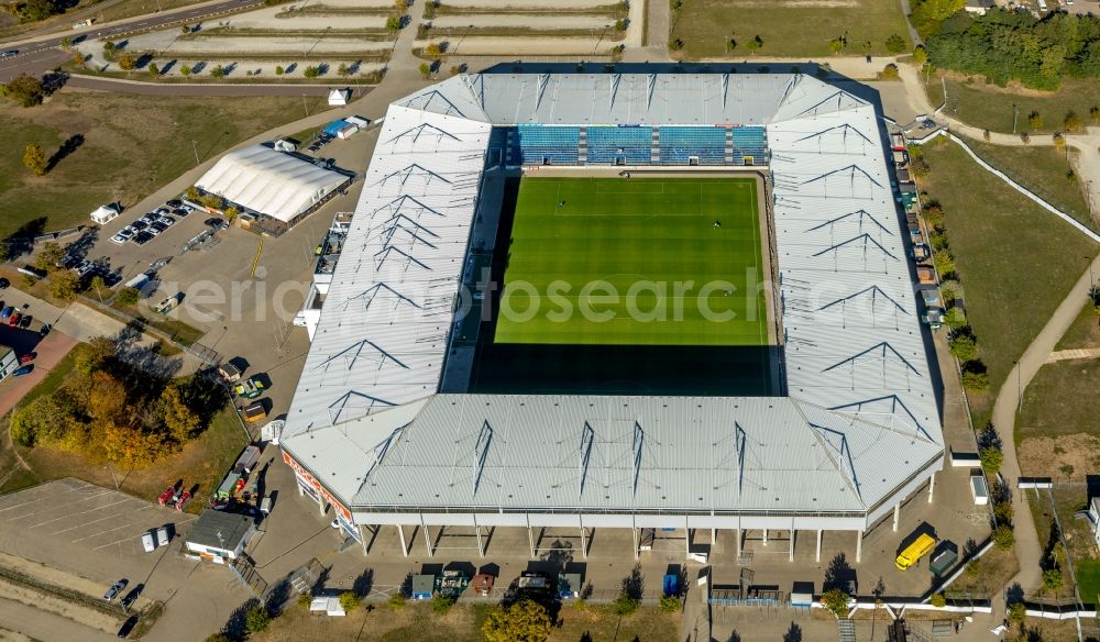 Magdeburg from above - Sports facility grounds of the MDCC Arena stadium in Magdeburg in the state Saxony-Anhalt