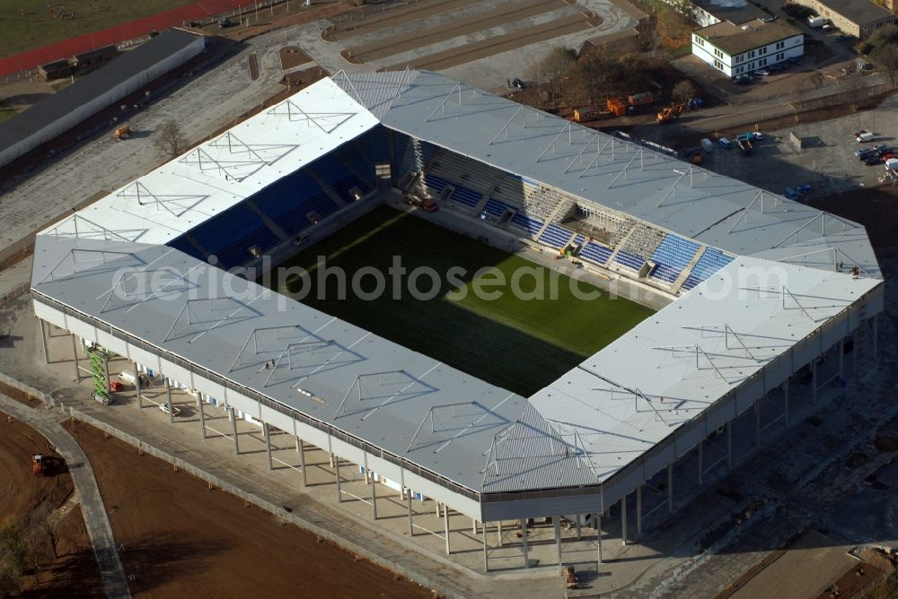 Aerial image Magdeburg - Sports facility grounds of the MDCC Arena stadium in Magdeburg in the state Saxony-Anhalt