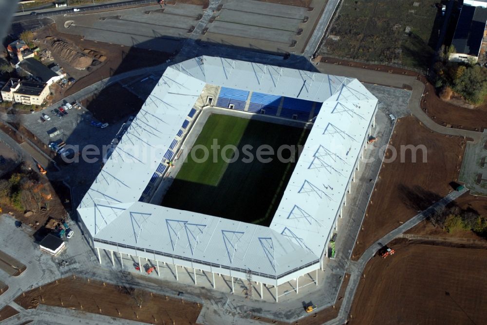 Magdeburg from above - Sports facility grounds of the MDCC Arena stadium in Magdeburg in the state Saxony-Anhalt