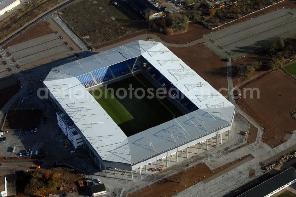 Aerial image Magdeburg - Sports facility grounds of the MDCC Arena stadium in Magdeburg in the state Saxony-Anhalt