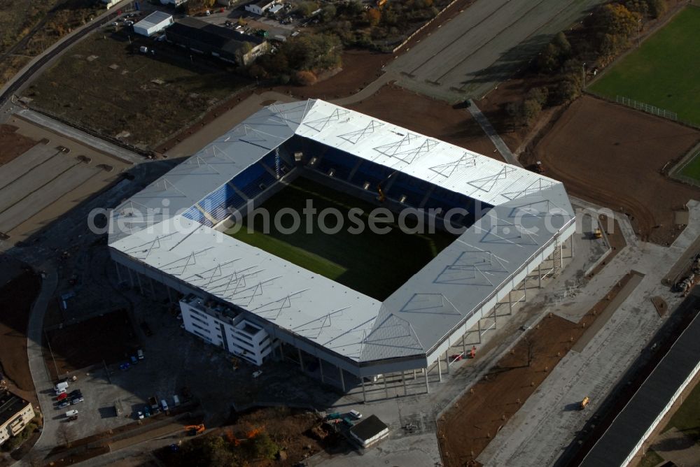 Aerial photograph Magdeburg - Sports facility grounds of the MDCC Arena stadium in Magdeburg in the state Saxony-Anhalt