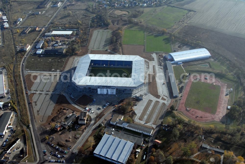 Magdeburg from above - Sports facility grounds of the MDCC Arena stadium in Magdeburg in the state Saxony-Anhalt