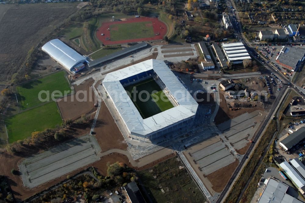 Aerial image Magdeburg - Sports facility grounds of the MDCC Arena stadium in Magdeburg in the state Saxony-Anhalt