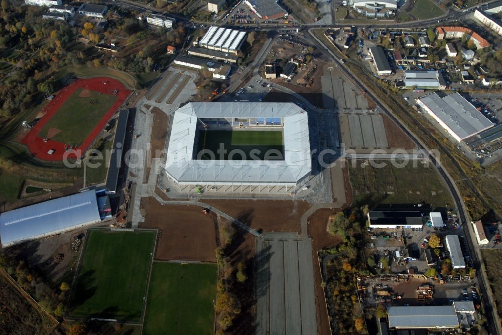 Magdeburg from above - Sports facility grounds of the MDCC Arena stadium in Magdeburg in the state Saxony-Anhalt