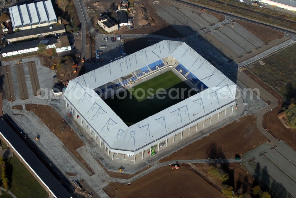 Aerial image Magdeburg - Sports facility grounds of the MDCC Arena stadium in Magdeburg in the state Saxony-Anhalt