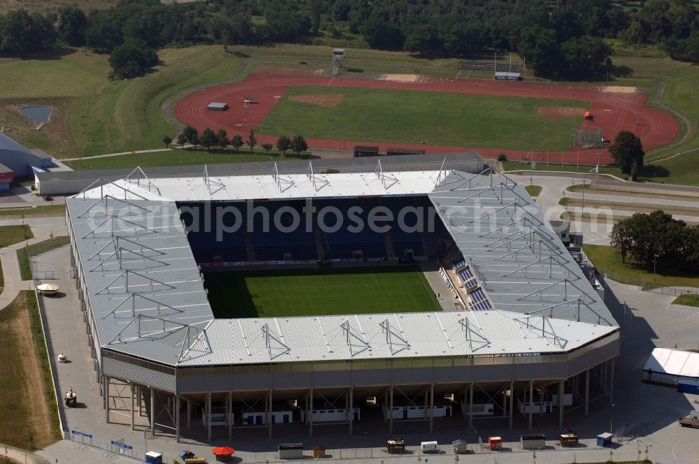 Aerial photograph Magdeburg - Sports facility grounds of the MDCC Arena stadium in Magdeburg in the state Saxony-Anhalt