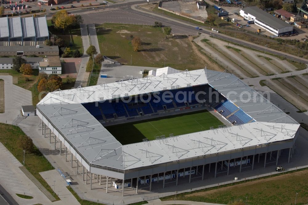 Aerial photograph Magdeburg - Sports facility grounds of the MDCC Arena stadium in Magdeburg in the state Saxony-Anhalt