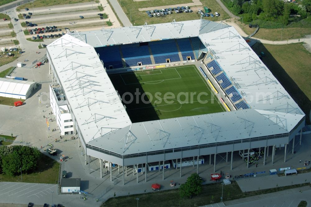 Aerial image Magdeburg - Sports facility grounds of the MDCC Arena stadium in Magdeburg in the state Saxony-Anhalt