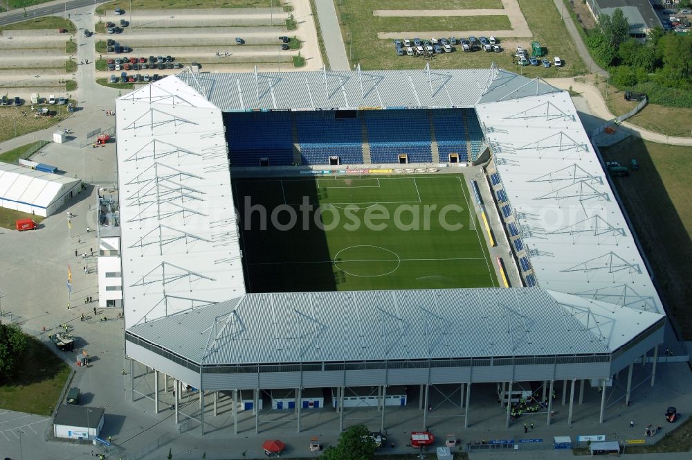 Aerial photograph Magdeburg - Sports facility grounds of the MDCC Arena stadium in Magdeburg in the state Saxony-Anhalt