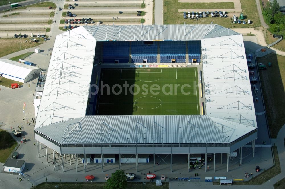 Magdeburg from above - Sports facility grounds of the MDCC Arena stadium in Magdeburg in the state Saxony-Anhalt