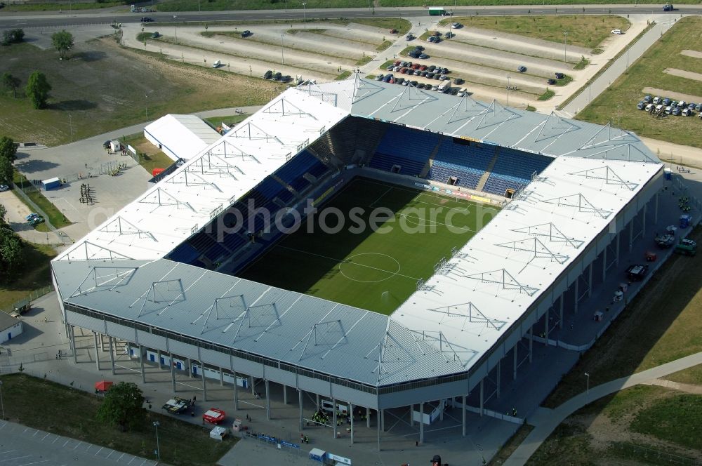 Aerial photograph Magdeburg - Sports facility grounds of the MDCC Arena stadium in Magdeburg in the state Saxony-Anhalt