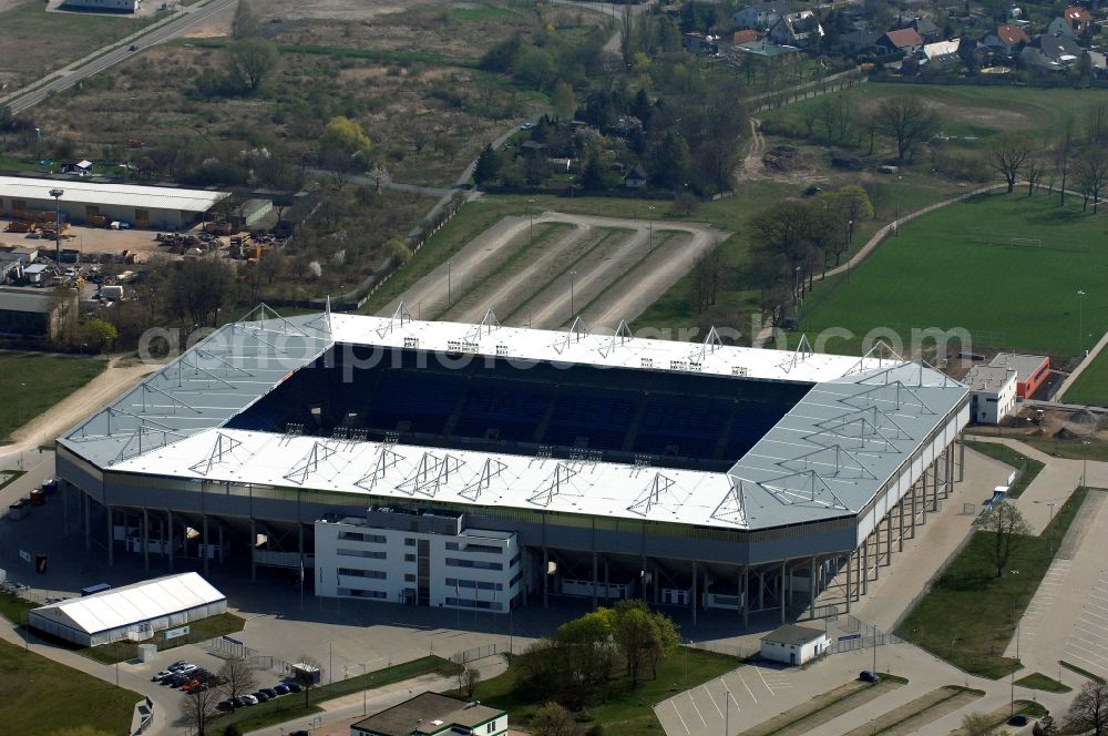 Aerial photograph Magdeburg - Sports facility grounds of the MDCC Arena stadium in Magdeburg in the state Saxony-Anhalt