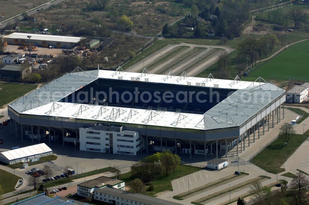 Magdeburg from above - Sports facility grounds of the MDCC Arena stadium in Magdeburg in the state Saxony-Anhalt