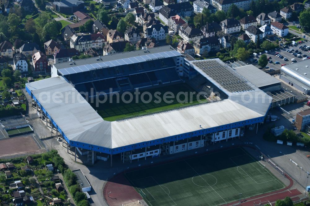 Bielefeld from the bird's eye view: Sports facility grounds of the Arena stadium SchuecoArena on Melanchthonstrasse in Bielefeld in the state North Rhine-Westphalia, Germany