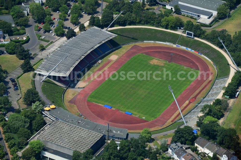 Bonn from above - Sports facility grounds of stadium Sportpark Nord in the district Castell in Bonn in the state North Rhine-Westphalia, Germany