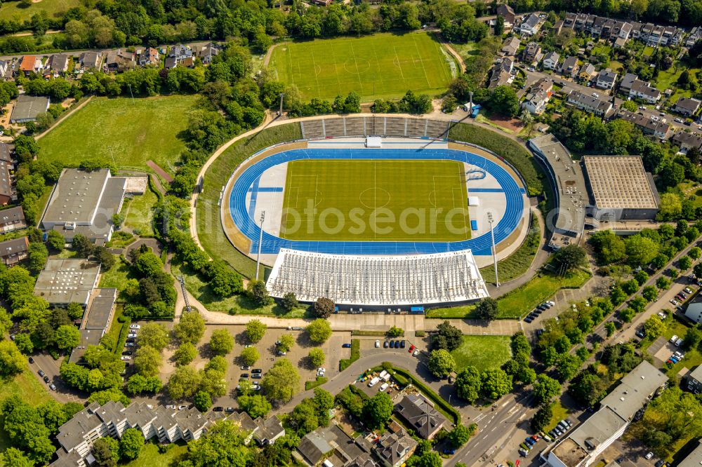 Bonn from the bird's eye view: Sports facility grounds of stadium Sportpark Nord in the district Castell in Bonn in the state North Rhine-Westphalia, Germany