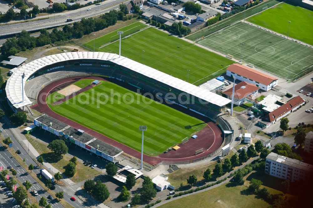 Aerial image Wolfsburg - Sports facility grounds of stadium VfL-Stadion on Elsterweg in Wolfsburg in the state Lower Saxony, Germany