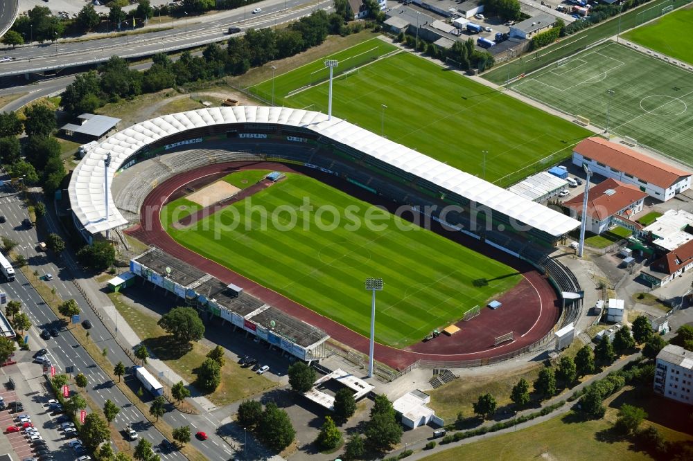 Aerial photograph Wolfsburg - Sports facility grounds of stadium VfL-Stadion on Elsterweg in Wolfsburg in the state Lower Saxony, Germany