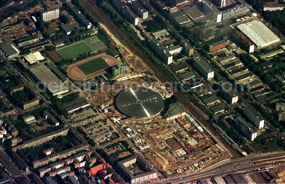 Aerial image Berlin - Sportstättenbau an der Landsberger Allee