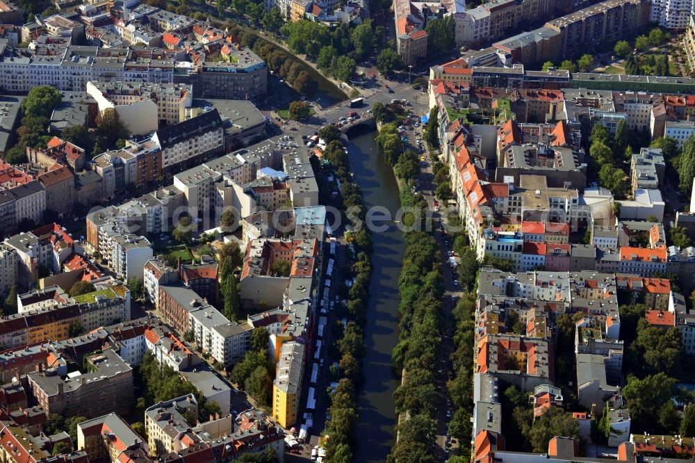 Berlin OT Neukölln from above - View of the Spree in the district of Neukoelln in Berlin