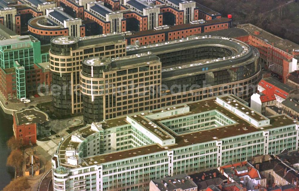 Aerial photograph Berlin - 14.02.95 Spreebogen-Bürokomplex in Moabit