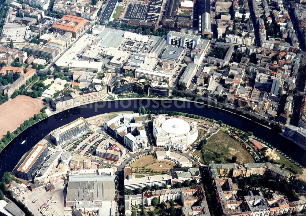 Berlin-Moabit from above - Spreebogens in Berlin-Moabit.