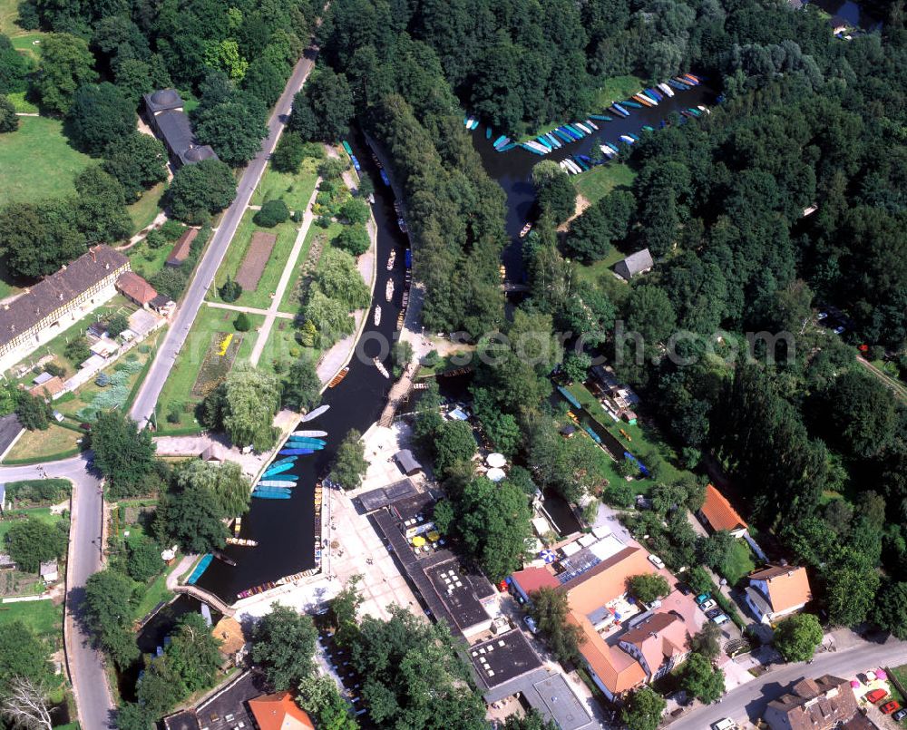 Lübbenau from the bird's eye view: Spreewaldhafen in Lübbenau. Spree Forest Port in Lübbenau.