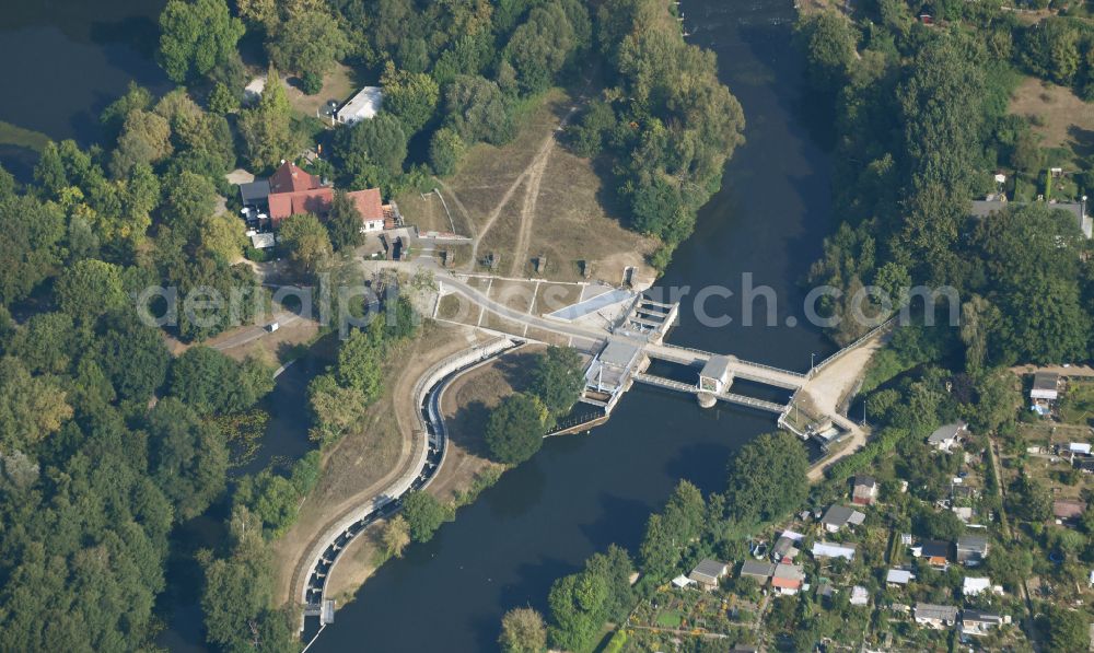 Aerial photograph Cottbus - Spree weir in Cottbus in the state Brandenburg, Germany