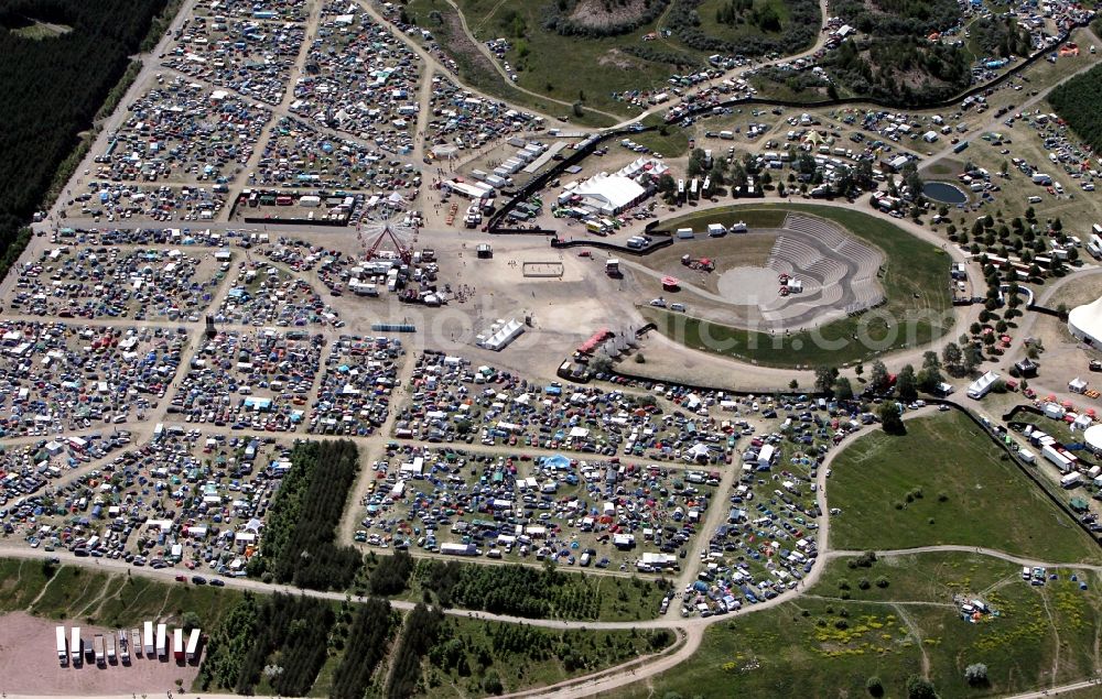 Aerial photograph Muldestausee - Sputnik Spring Break 2012 Festival on the Pouch peninsula in the town of Muldestausee in Saxony-Anhalt