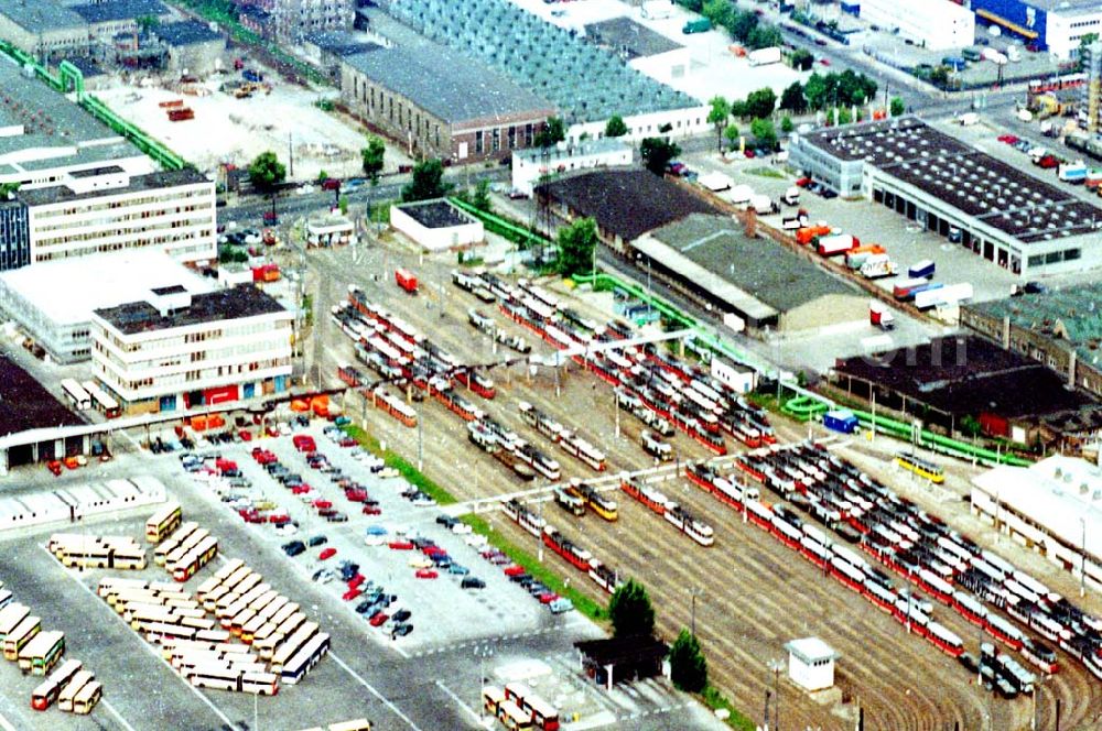 Berlin from the bird's eye view: 02.10.1994 Sraßenbahndepots der BVG in Berlin-Lichtenberg