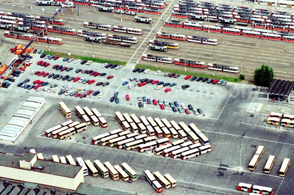 Berlin from the bird's eye view: 02.10.1994 Sraßenbahndepots der BVG in Berlin-Lichtenberg