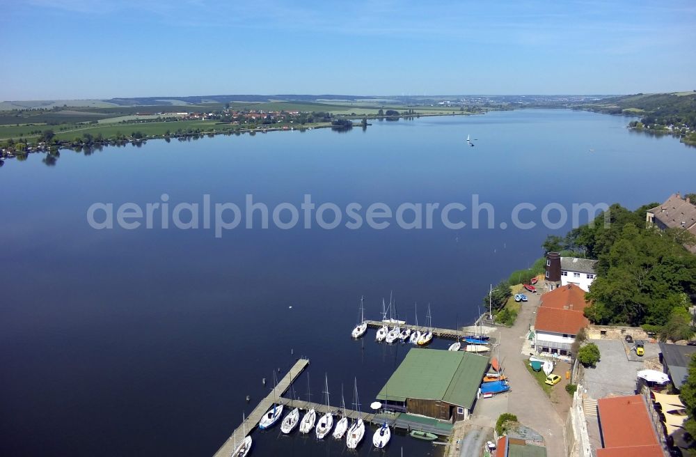 Seegebiet Mansfelder Land OT See from above - View of the Suesser See in the district of Seeburg in Seegebiet Mansfelder Land in the state Saxony-Anhalt