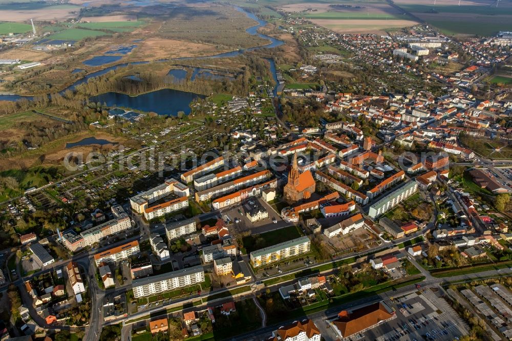 Demmin from the bird's eye view: View of the church St. Bartholomaei in Demmin in the state Mecklenburg-West Pomerania